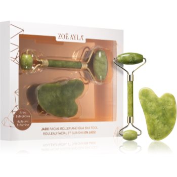 Zoë Ayla Jade Facial Roller And Gua Sha Tool set cadou faciale - imagine 2